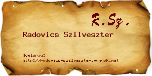 Radovics Szilveszter névjegykártya