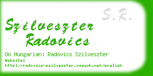 szilveszter radovics business card